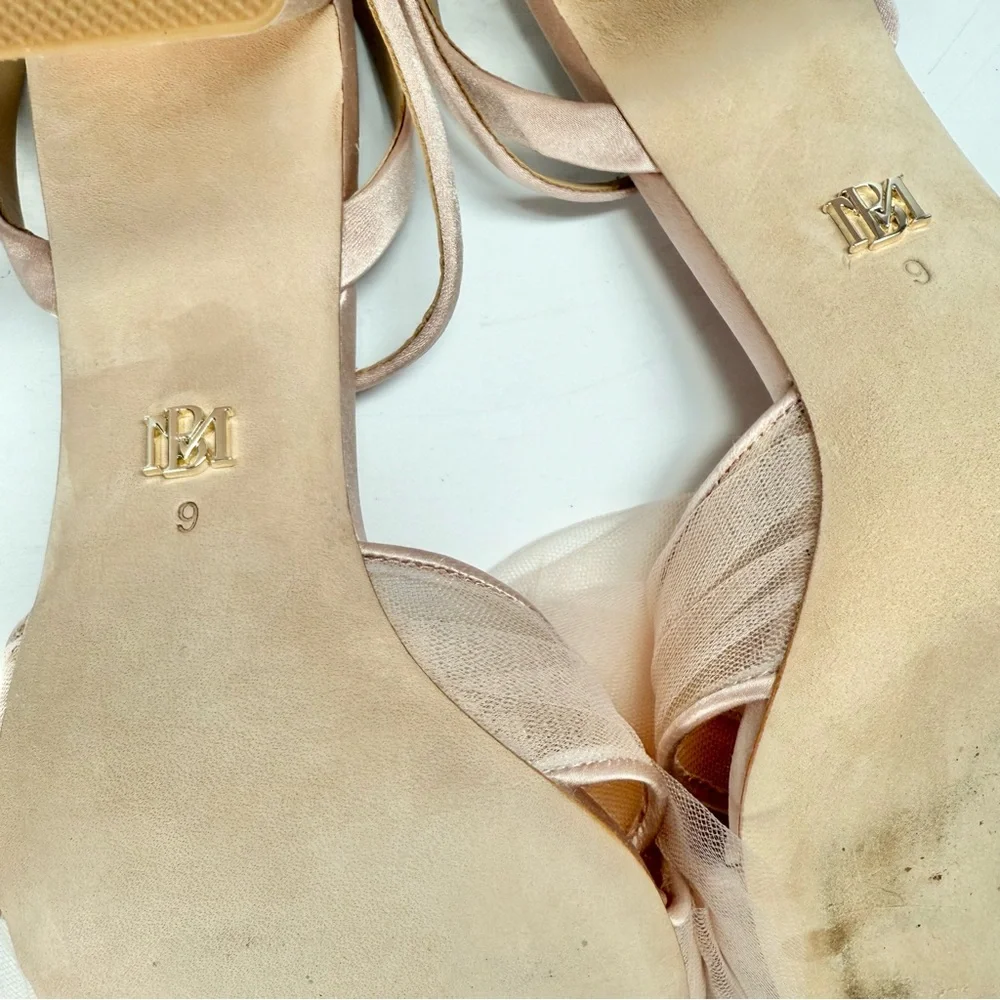 NIB Badgley Mischka Women's Tess Heeled Sandals‎ Size 9 Soft Blush Color